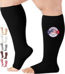 Mojo Toeless Compression Socks for Women and Men 20-30 mmHg Open Toe - AB211 | 6X-Large | Black — 1
