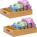 Bamboo Lid Holder Food Container, Kitchen Organizer with 5 Adjustable Dividers, Cabinet Organizer for Food, Kitchen Gadget, Container Lids (2pcs) — 1