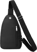 Banelu Small Sling Backpack Crossbody Bags for Women Men, Small Sling Bag Cross Body Bag Fanny Packs Crossbody Purses - Black — 4