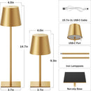 Kakanuo Gold Rechargeable Table Lamp, Cordless Battery Operated Lamp Set — 3