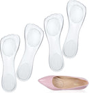 JIEYAO 4Pcs 3/4 High Heel Transparent Inserts, Clear Cushion Insoles Non-Skidding Adhesive Discreet Shoe Pads No-Show Insert for Sandals Flats Boots Pumps — 1