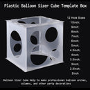 Auihiay 12 Holes Balloon Sizer Cube Box, Collapsible Plastic Balloon Sizer | White — 2
