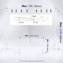 EMART Backdrop Stand 10x8.5FT Adjustable Back Drop Stand for Party -White — 2
