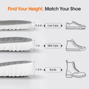 Height Increase Insoles for Men – 4D Cloud-Like Memory Foam Height Booster Insoles - Shock Absorbing Trim-to-Fit Steppers Insoles for Confidence & Effortless Comfort (Gray, 1.4IN / US M 7.5-10.5) — 2