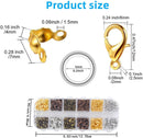 Olylkx 720pcs Lobster Claw Clasps, Bead Tips Knot Covers, Open Jump Ring Connectors, Jewelry Making Accessories Set… — 3