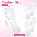 JIEYAO 4Pcs 3/4 High Heel Transparent Inserts, Clear Cushion Insoles Non-Skidding Adhesive Discreet Shoe Pads No-Show Insert for Sandals Flats Boots Pumps — 5