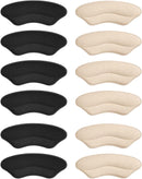 Heel Pads for Shoe that are Too Big, Inserts for Women, Heel Grips for Womens Mens, Protectors Cushion Liners for Blisters Loose Shoes, Comfort Fillers (6PairsBeigeBlack) - Suede Beigeblack 6pairs — 1