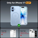 miracase Magnetic for iPhone 17 Case (Compatible with MagSafe) with Screen Protector Military-Grade Protection, Anti-Fingerprint Translucent Matte Phone Cover for iPhone 17 6.3 inch, Light Blue — 2