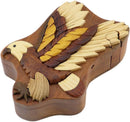 Flying Eagle - Natural Wood Intarsia Puzzle Box - Handcrafted with Secret Compartment — 1