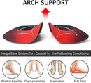 Dr. Foot's 3/4 Length Orthotic Insoles, High Arch Support Inserts for Flat Feet Plantar Fasciitis Over-Pronation and Foot Pain (Medium (Men's 6.5-8.5 / Women's 7.5-9.5)) - Red — 2
