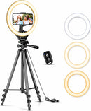 SENSYNE Ring Light with Stand, 50" Phone Tripod with Wireless Remote photo 1