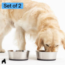 GORILLA GRIP Dog Bowls, Food Grade Stainless Steel, Set of 2, 2 Cup, Black — 8