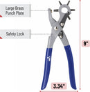 UNCO- Leather Hole Punch Tool, Multi Hole Sizes for Belts and Leather, Belt Hole Puncher, Navy Blue Handle — 4