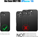 Nvollnoe for iPhone 16 Case with Card Holder Black — 7