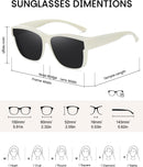 Wzerry Polarized Over Glasses Sunglasses for Women Men with Large Shades | Black/Grey + Dark Grey/Grey + White/Grey — 4