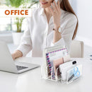 BEYGORM Acrylic Mail Holder, 5 Compartments Multifunction Desk Organizer — 3