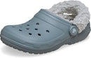 Crocs Unisex-Adult Classic Fleece Lined Clogs, Fuzzy Slippers for Women and Men | 12 Women/10 Men | Concrete — 1