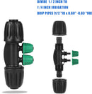 12Pcs 1/2 inch Tubing to 1/4 Inch Tubing Irrigation Connectors | 12 Pcs 1/2 Inch Lock Barbed Tee Four Way — 3