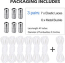 ZHENTOR Elastic Shoe Laces, Elastic No Tie Shoelaces for Sneakers, One Size Fits All Adults and Kids Shoes | White 03Y | 3 Pairs — 1
