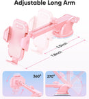 VICSEED 2026 Ultimate Sturdy Car Phone Holder [Upgraded 95+LBS Strongest Suction] Universal Long Arm Cellphone Mount for Car Dashboard Windshield Vent Truck Boat for iPhone 18 17 16 Pro Max & Android | Hot Pink photo 5
