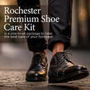 Rochester Premium Shoe Care Kit, Leather Shoe Care Kit with Black Shoe Polish, 100% Horsehair Dauber, 100% Horsehair Shoe Brush, and Soft Flannel Polishing Cloth, Shoe Accessories — 6