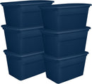 Sterilite Tote, Plastic Storage Bins with Snap Lids, 30 Gallon, 6-Pack — 1