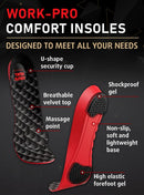 CRUVHEAL Work Boot Insoles Men – Low Arch Gel Cushion Comfort (Carbon, L) — 7