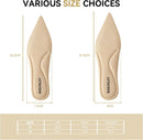 Pointed Toe Insoles for Women, Slim Fit Memory Foam Shoe Inserts with Arch Support, Breathable Perforated Cushion Pads for High Heels & Dress Shoes, Anti-Slip PU Top Layer for Pain Relief - Brown - S:6-7.5(26.5CM) — 5
