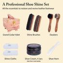 FootFitter Grand Cedar Shoe Shine Valet Set, Premium Leather Care Kit | Classic Creams — 2