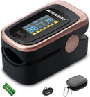 Oxygen Saturation Monitor, Wrinery Premium Pulse Oximeter Fingertip, Oxygen Monitor, O2 Saturation Monitor, OLED Portable Oximetry with Batteries, Lanyard (Rose gold-Royal black) — 1