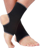 NeoTech Care Ankle Support Sleeve - Open Heel, Light, Elastic & Breathable Knitted Fabric - Medium Compression - For Men, Women, Kids - Right or Left Foot (Black Color, Size M, 1 Pair) — 1