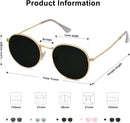 SOJOS Small Round Polarized Sunglasses for Women Men Classic Vintage Shades | Gold/Grey — 5