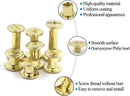 90 Sets M5 Gold Chicago Screws Leather Assorted Kit ，6 Sizes of Screw Rivets for Leather Rivet for DIY Leather Craft and Bookbinding (M5 X 4, 5, 6, 8, 10, 12) | M5*4.5.6.8.10.12mm — 6