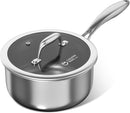 COOKER KING 2 Qt Stainless Steel Saucepan, Small Cooking Pot with Lid — 1
