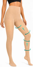 Compression Pantyhose for Women 20-30mmhg Closed Toe for Edema | Beige | X-Large — 1