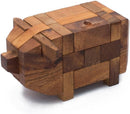 Wooden Kumiki Brain Teaser Puzzle for Adults – Handmade 3D Interlocking Wooden Puzzle Game – Classic Japanese Logic Puzzle – Mind Challenge Gift for Adults, Wooden Desk Toy & Decor (Pig) — 1