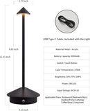 Modern Cordless Table Lamp Set of 2, Black Portable LED Desk Lamps — 5