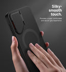 SURITCH for Samsung Galaxy S25 FE Phone Case, Magnetic Protective Cover with Camera Cover & Adjustable Metal Kickstand for Galaxy S25 FE (2025)-Black — 5