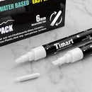 Timart 8 Pack White Chalk Markers, 6mm Liquid Chalk Markers | White 6mm Reversible Tip — 2