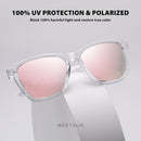 MEETSUN Polarized Sunglasses for Women Men Trendy Retro Square Shades | Black Lens + Brown Gradient Lens + Pink Mirrored | 54 Millimeters — 6