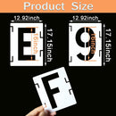 YEAJON 16 Inch Letter Stencils Symbol Numbers Craft Stencils, 42 Pcs Reusable Alphabet Templates Interlocking Stencil Kit for Painting on Wood, Wall, Fabric, Rock, Sign, DIY Art Projects — 3