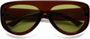 Trendy Aviator Sunglasses Womens Mens Oversized 90s Shades AR82372 | C1 Brown/Green | 56 Millimeters — 1