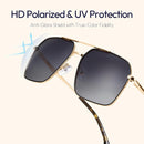 ZENOTTIC Polarized Aviator Sunglasses for Men: UV400 Protection Trendy Anti-Glare Shades - Driving Fishing Golf Fashion | Gold Frame Blue Lenses — 2