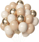 Blush Gold Beige Neutral Balloons, 50pcs 12 inch Neutral Balloon Blush Gold Beige Latex Balloons for Birthday Wedding Bride Shower Party Decoration | Blush Beige Gold — 1