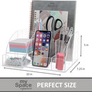 My Space Organizers Clear Acrylic Desk Oganizer, 9 Compartments, Office Supplies and Desk Accessories Organizer, Home Decor Desktop Organizer (Clear) — 6