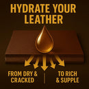 Leather Oil Conditioner with Applicator & Cloth – All-Natural Deep Conditioning Oil for Saddles, Furniture, Bags, Belts & Leather Gear – 8.45oz Restorative Oil for Dry, Cracked Leather — 6