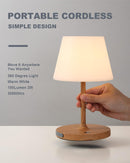 WEILAILUX Outdoor Table Lamp, Shower Lamp Waterproof (Wood Grain H9.6in) — 2