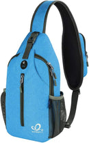 WATERFLY Crossbody Sling Backpack Sling Bag Travel Hiking Daypack | N - Sky Blue | Small — 1