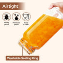 ComSaf Large Square Glass Jars with Airtight Lids 78 oz 3 Pack Wide Mouth