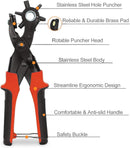 Leather Hole Punch,Belt Hole Puncher for Leather, Revolving Punch Plier Kit for Watches, Handbags, Punch Tool for Belts Diameter : 4.5/4 /3.5/3/2.5/2mm. | 3 circles+3 ellipses — 7